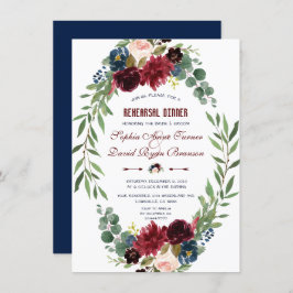 メルロネイビーブルーフローラ開花リハーサルディナー 招待状