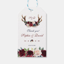 メルロネイビーブルーフローラ開花結婚ズ ギフトタグ