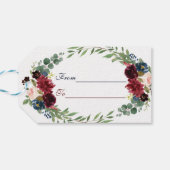 メルロネイビーブルーフローラ開花結婚ズ ギフトタグ (裏面横)