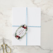 メルロネイビーブルーフローラ開花結婚ズ ギフトタグ (より糸つき)