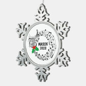 メルロフォンマーチングバンドクリスマスオーナメント スノーフレークピューターオーナメント (右)