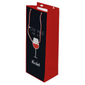 メルロワイン愛好家へのメッセージを受け取っカスタムた ワインギフトバッグ (正面アングル)