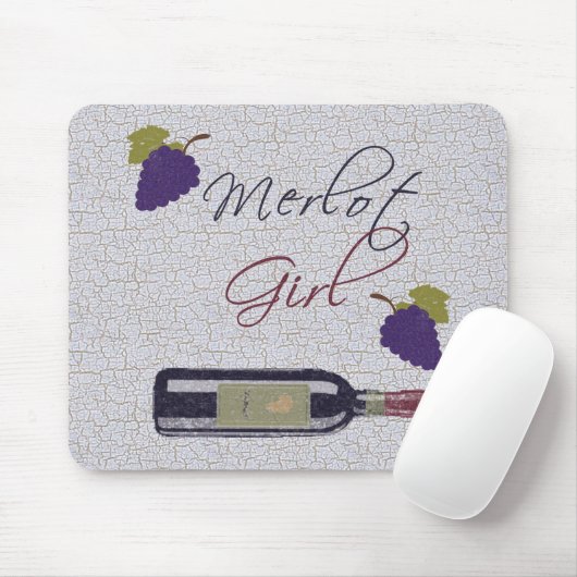 メルローの女の子-ヴィンテージのワイン愛好家 マウスパッド (マウス)