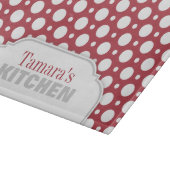 メルローの水玉模様のパーソナライズなガラスまな板 カッティングボード (角)