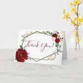 メルローの花の幾何学的な結婚式は感謝していしています カード (黄色い花)