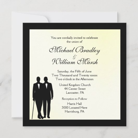 メルローイエローゲイ結婚式招待状 招待状 (正面)