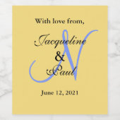 メルローイエローブルー結婚ズモノグラム ワインラベル (シングルラベル)