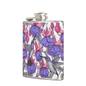 メルローズとピンクのハミングバードガーデン フラスク (左)