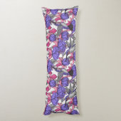 メルローズとピンクのハミングバードガーデン ボディピロー (裏面 (縦))