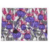 メルローズとピンクのハミングバードガーデン ラージペーパーバッグ (正面)