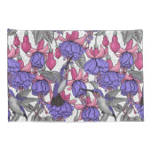 メルローズとピンクのハミングバードガーデン 枕カバー (裏面-右)