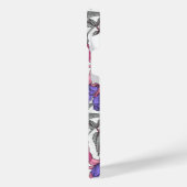 メルローズとピンクのハミングバードガーデン iPhoneケース (左側面)