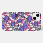 メルローズとピンクのハミングバードガーデン iPhoneケース (裏面横)