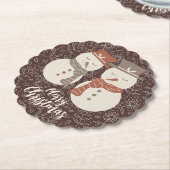 メルロー雪だるま – メリークリスマス2雪だるま赤。 ペーパーコースター (アングル)