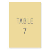 メルロー黄シンプル色トレンディーエレガント テーブルナンバー (裏面)