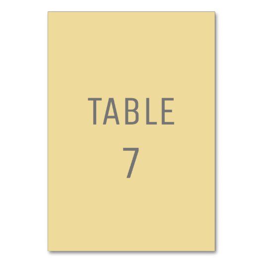 メルロー黄シンプル色トレンディーエレガント テーブルナンバー (正面)