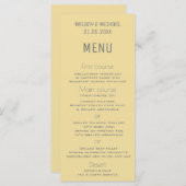 メルロー黄シンプル色トレンディーエレガント メニュー (正面/裏面)