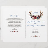 メルロ素朴ー海軍フローラ〔雄ジカの〕枝角結婚式 プログラム (正面/裏面)