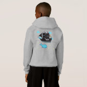 メルヴィルフード付きスウェットシャツと背の高い船とリス (裏面フル)