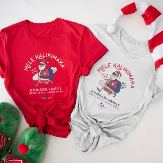 メレカスタムカリキマカサンタハワイアンクリスマス Tシャツ