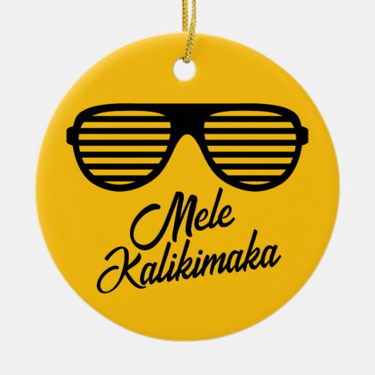 メレカリキマカおもしろいサングラスハワイクリスマス セラミックオーナメント (正面)
