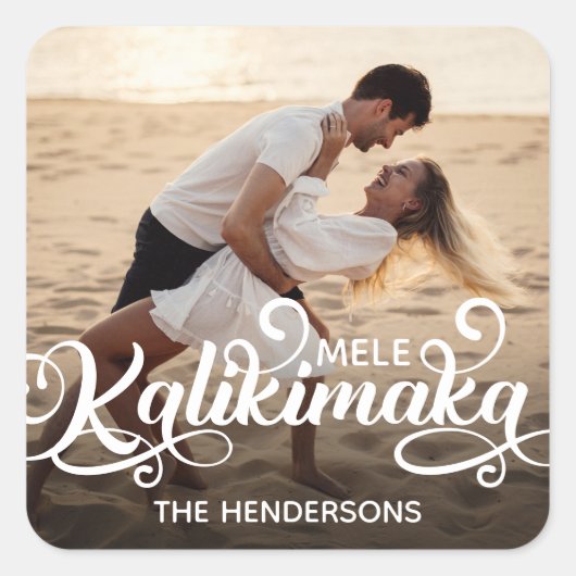 メレカリキマカのクリスマスフォト スクエアシール (正面)