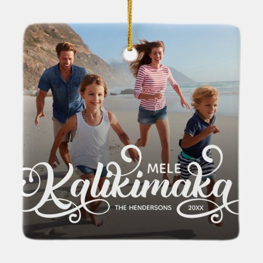 メレカリキマカのクリスマスフォト セラミックオーナメント (裏面)