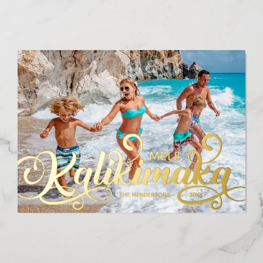 メレカリキマカのクリスマスフォト 箔シーズンカード (正面)