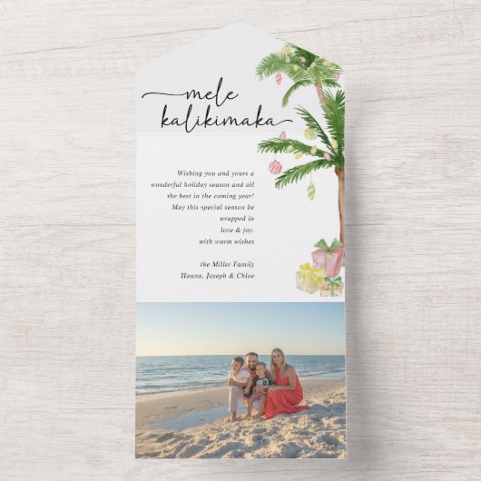 メレカリキマカのクリスマス折り畳みフォトカード オールインワン招待状 (内側)