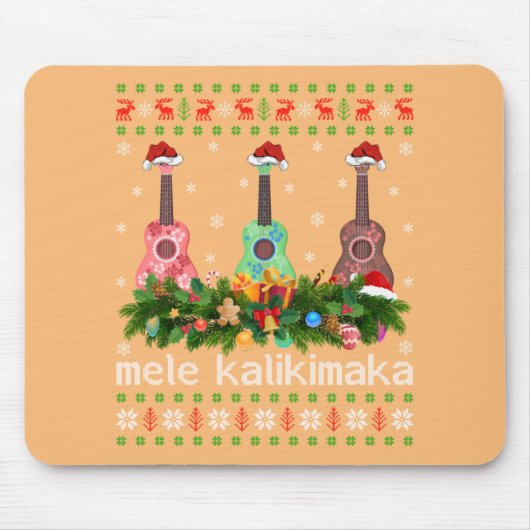 メレカリキマカウクレレギターギフト醜いウクレレ マウスパッド (正面)