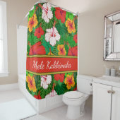 メレカリキマカカラフルハワイアンハイビスカスホリデイ シャワーカーテン (インサイチュ)