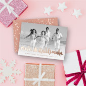 メレカリキマカクリスマスツリーブラシスクリプト写真 箔シーズンカード