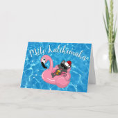 メレカリキマカクリスマスハワイアンキャットフラミンゴ シーズンカード (正面)