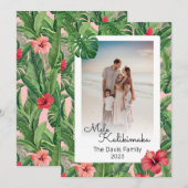 メレカリキマカクリスマスファミリーフォトトロピカル シーズンカード (正面/裏面)