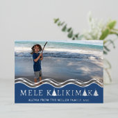 メレカリキマカクリスマスフォトコラージュ 箔シーズンカード (立ち正面)