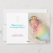 メレカリキマカクリスマスベビー誕生ホリデーフォト シーズンカード (裏面)