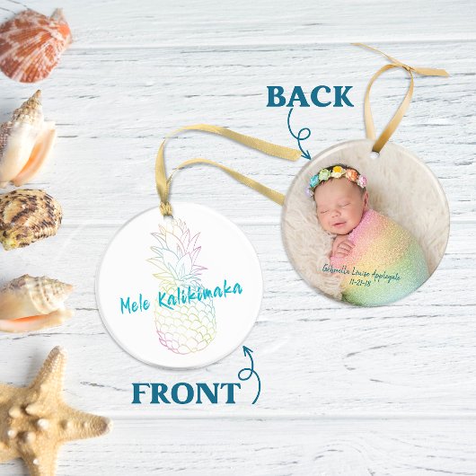 メレカリキマカクリスマスベビー誕生ホリデーフォト セラミックオーナメント