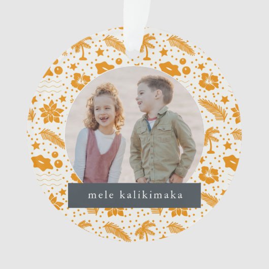 メレカリキマカクリスマス2フォトオレンジオーナメント オーナメント (正面)
