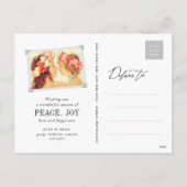 メレカリキマカグロー星のモダンクリスマスフォト シーズンポストカード (裏面)