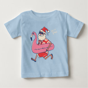 メレカリキマカサンタフラミンゴクリスマスゲタウェイ ベビーTシャツ