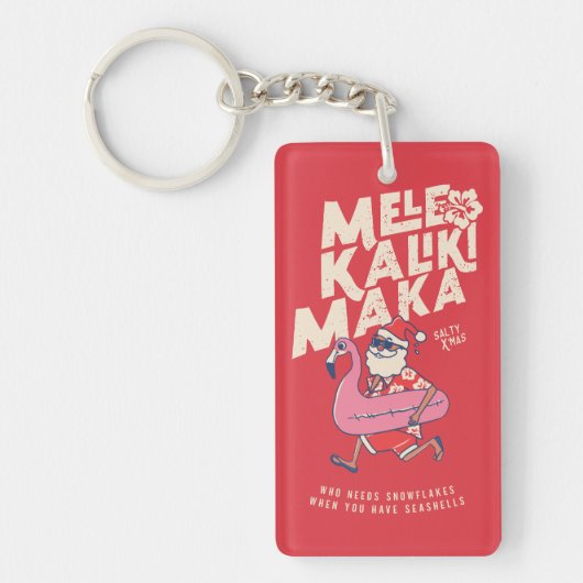 メレカリキマカサンタフラミンゴクリスマスゲタウェイK キーホルダー (正面)