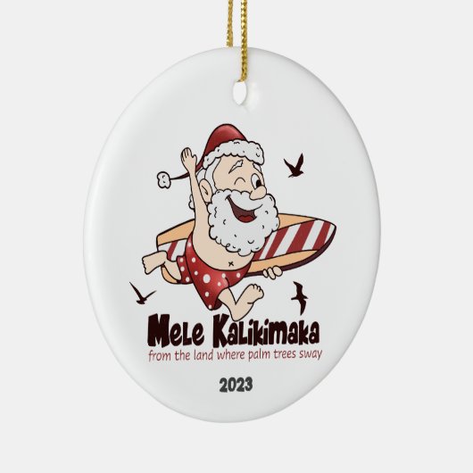 メレカリキマカサーフィンサンタハワイアン セラミックオーナメント (右)