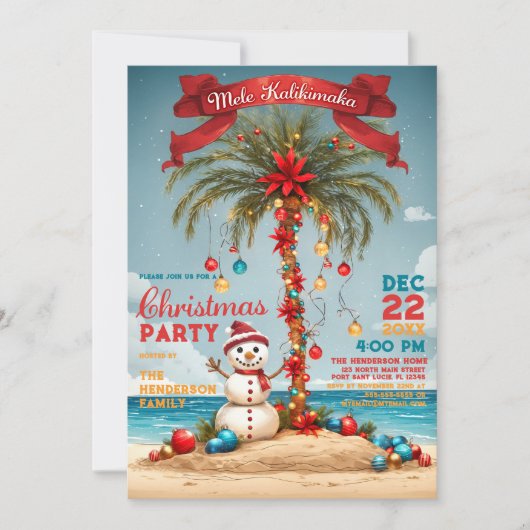 メレカリキマカトロピカルクリスマスパーティー 招待状 (正面)