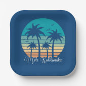 メレカリキマカトロピカルサンセットクリスマスパーティー ペーパープレート (正面)