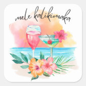 メレカリキマカトロピカルビーチクリスマスカクテル スクエアシール (正面)