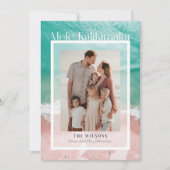 メレカリキマカトロピカル海ホリデーフォトカード 招待状 (正面)