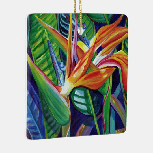 メレカリキマカハワイのバードオブパラダイスクリスマス セラミックオーナメント (右)