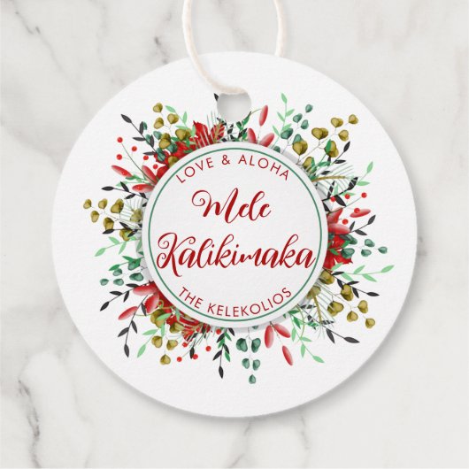 メレカリキマカハワイアンクリスマスギフトタグ フェイバータグ (裏面)