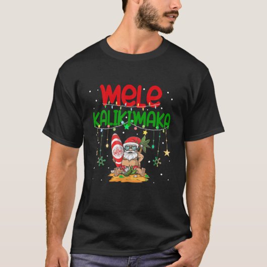 メレカリキマカハワイアンクリスマスサンタサーフィンC Tシャツ (正面)