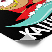 メレカリキマカハワイアンクリスマスハワイサーフィン ポスター (角)